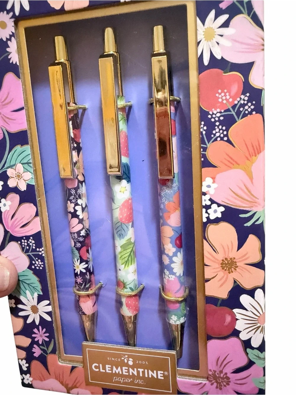 Floral Ballpoint Pen Set - Multicolor